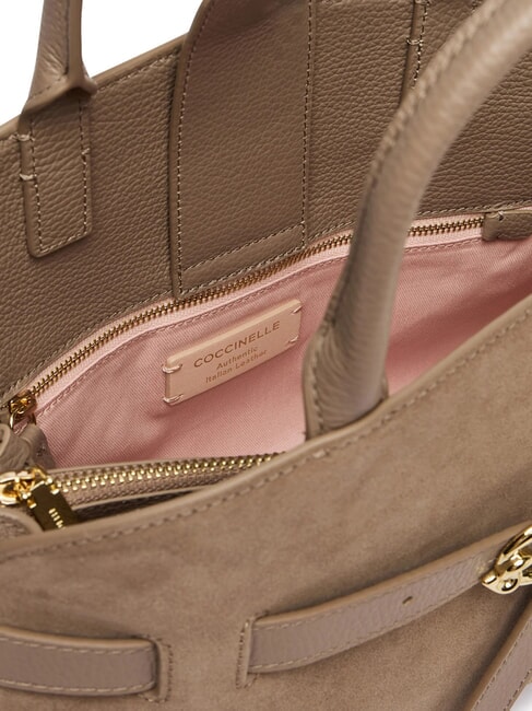 SABINE SUEDE BICOLOR Handtasche mit Schulterriemen warmes Taupe - Damentaschen