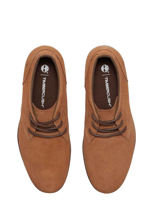 BRITTON SQUARE Niedrige Schn&uuml;rstiefelette aus Leder rostfarbenes Wildleder - Herrenschuhe